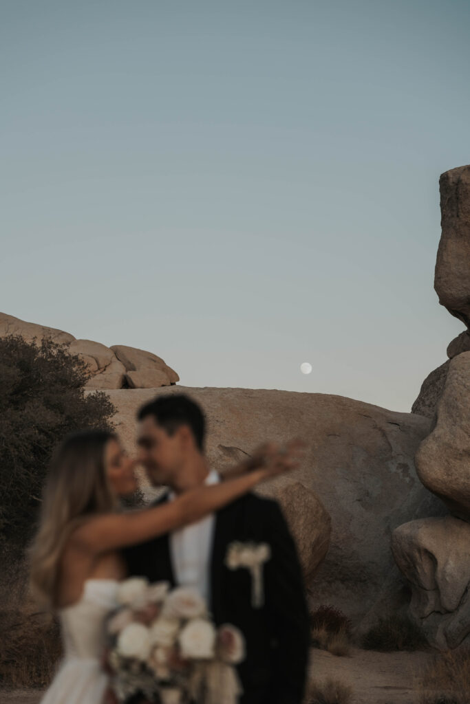 Blue hour during a Joshua Tree National Park elopement