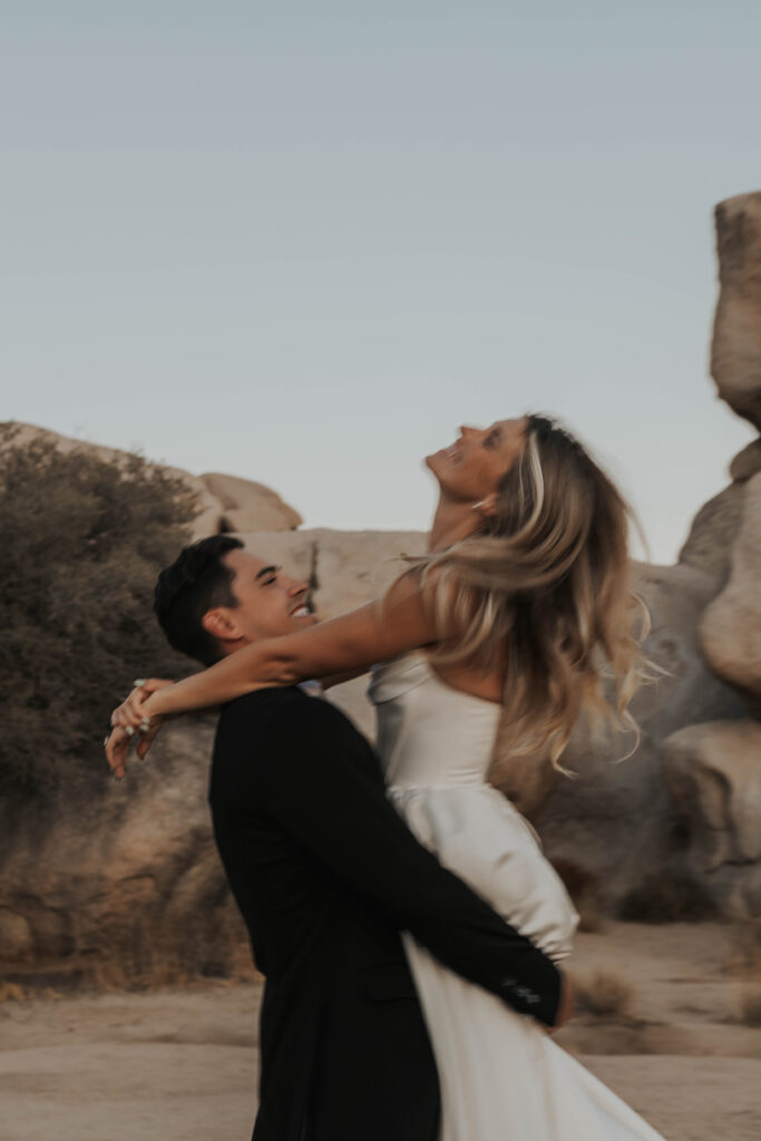 Blue hour during a Joshua Tree National Park elopement