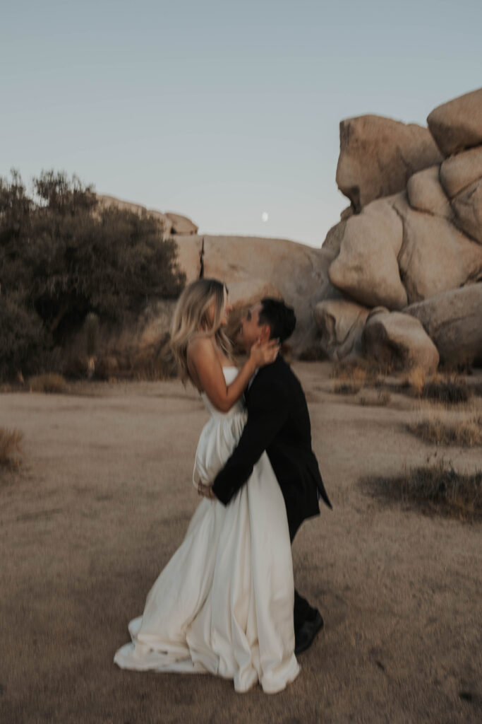 Blue hour during a Joshua Tree National Park elopement