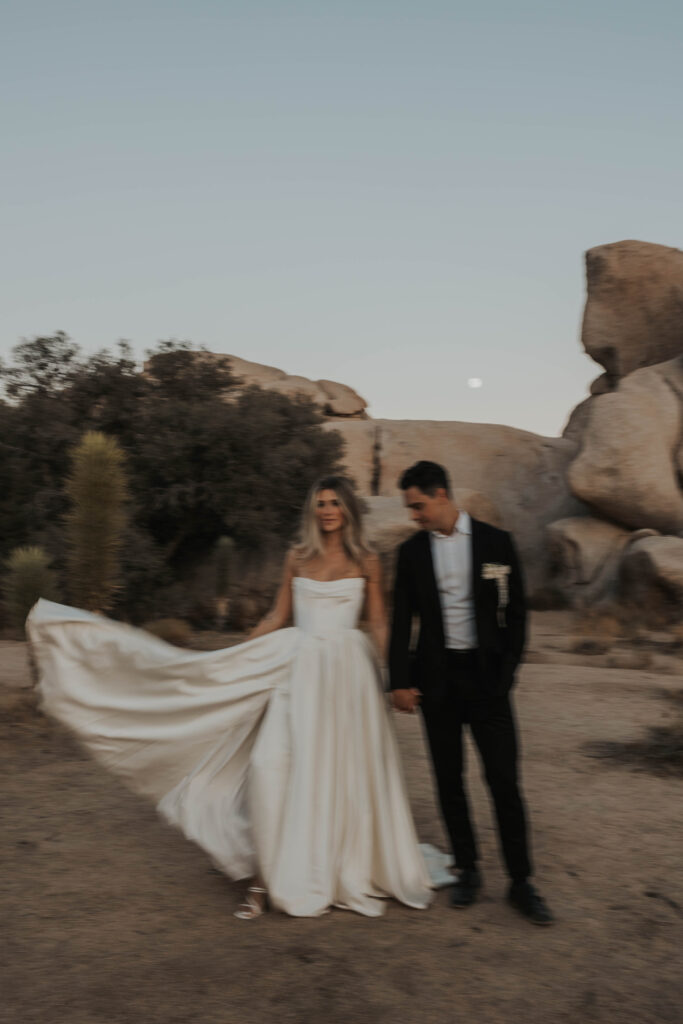 Blue hour during a Joshua Tree National Park elopement