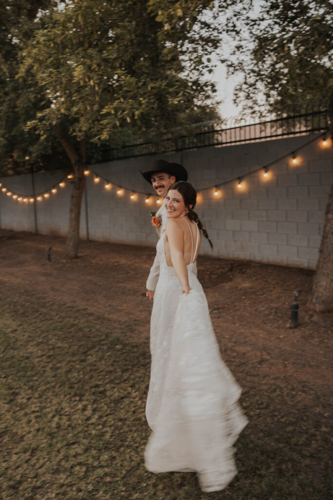 Romantic couple at an Arizona wedding