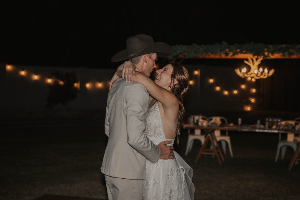 Bride and groom dancing at an Arizona wedding