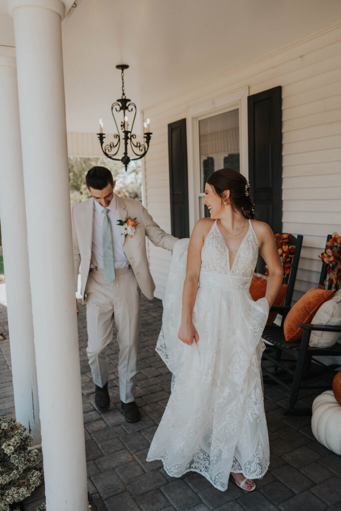 Bride and groom doing a first look in Mesa, Arizona