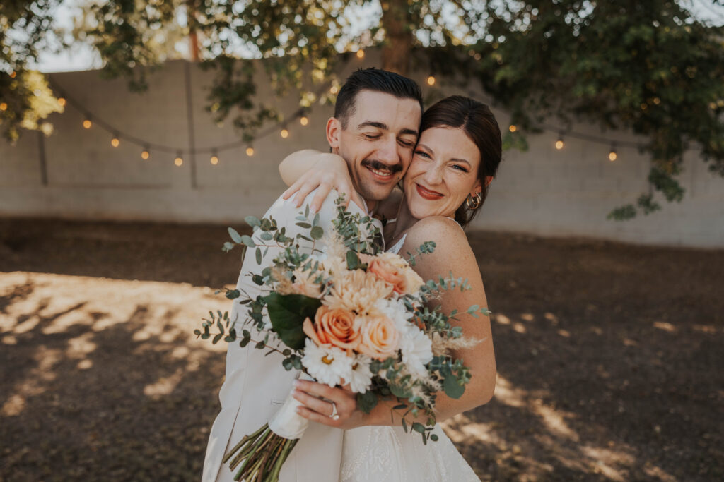 Happy couple during their wedding in Arizona