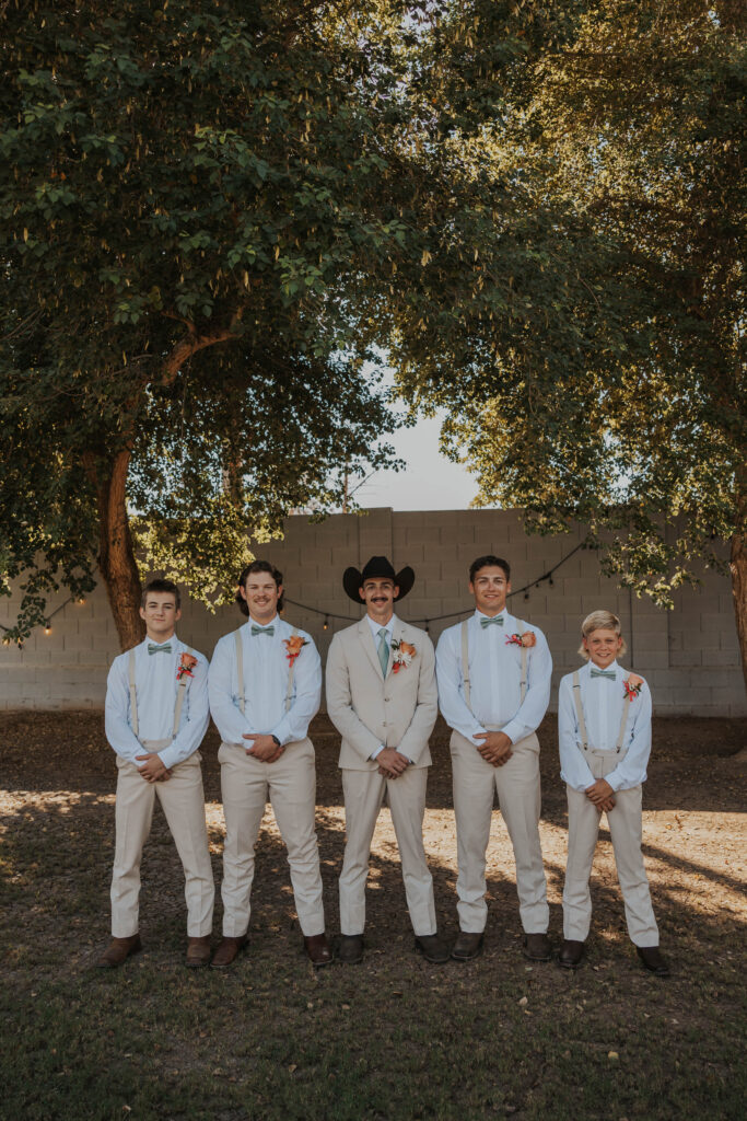 Bridal party at a wedding in Arizona