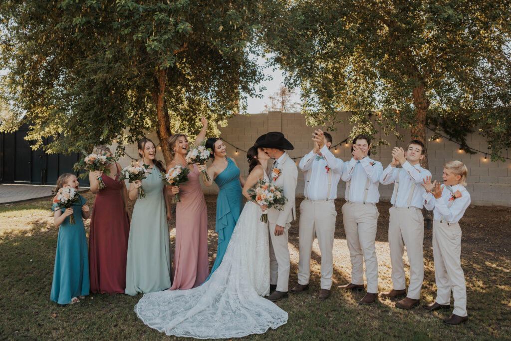 Bridal party at a wedding in Arizona