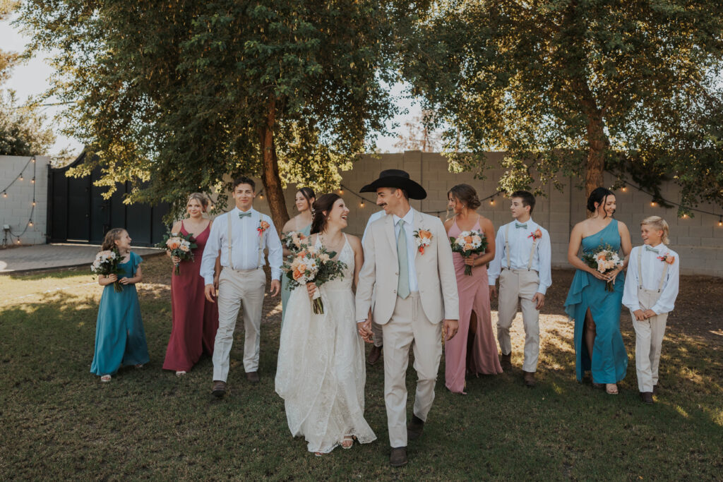 Bridal party at a wedding in Arizona