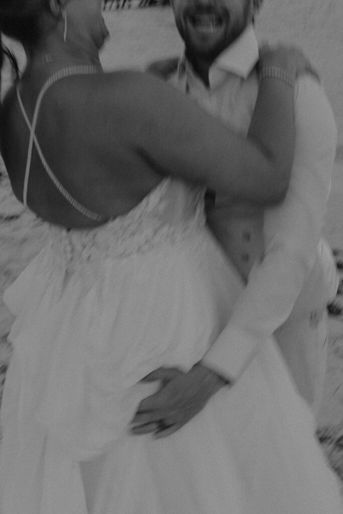 bride and groom portraits on the beach