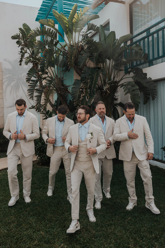 beach wedding bridal party photos