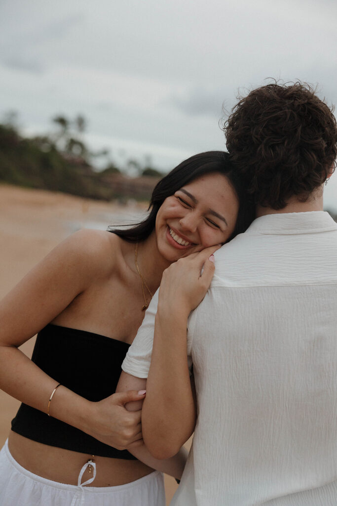 candid maui engagement photos