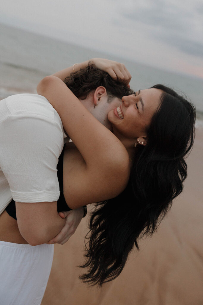 documentary engagement photos by the ocean in maui