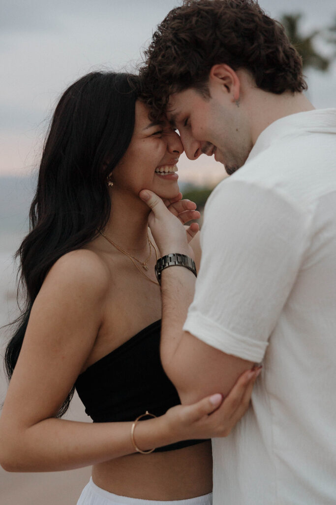 documentary engagement photos by the ocean in maui