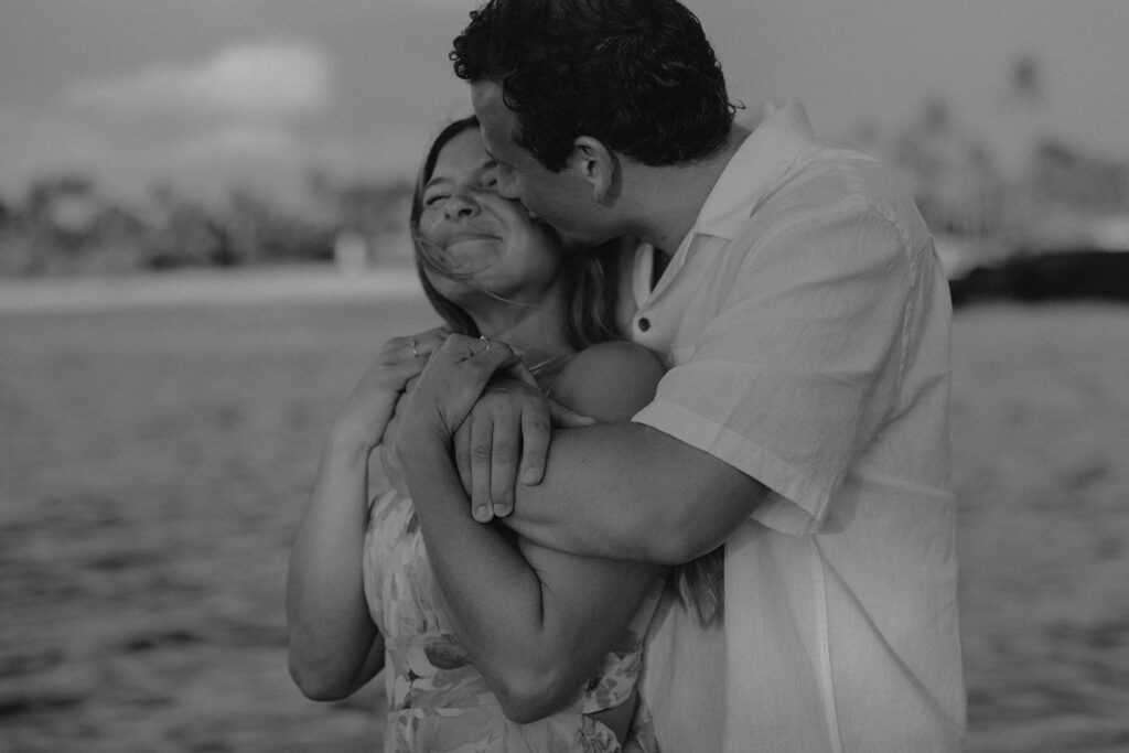 sunset engagement photos in hawaii