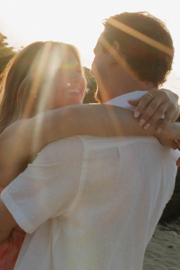 sunset engagement photos in hawaii