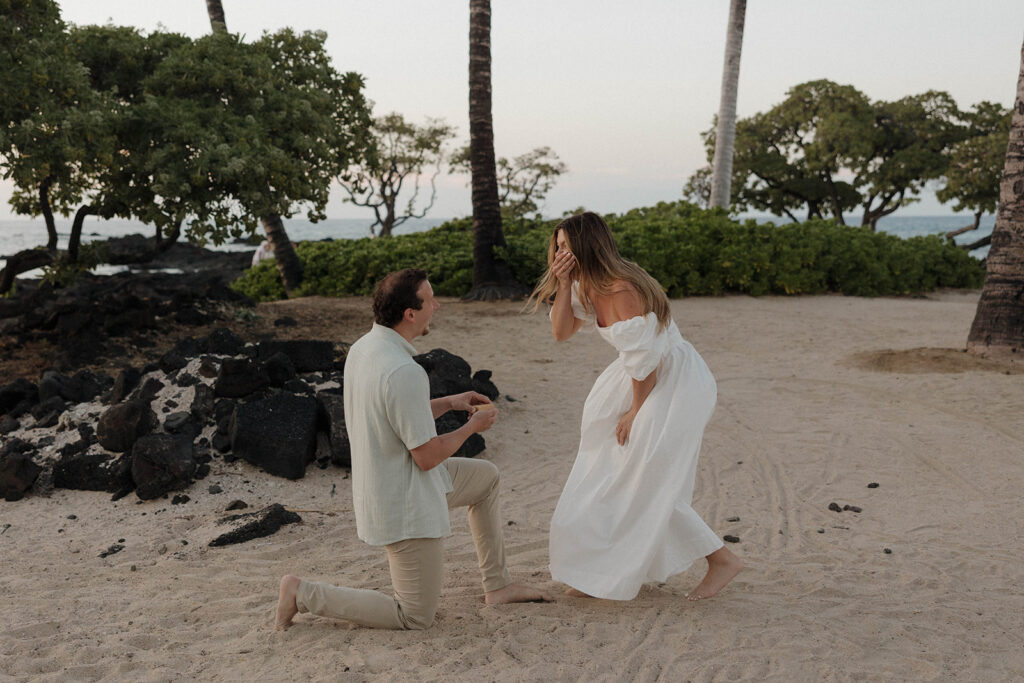 Kikaua Point Couples Photoshoot Turned Surprise Proposal