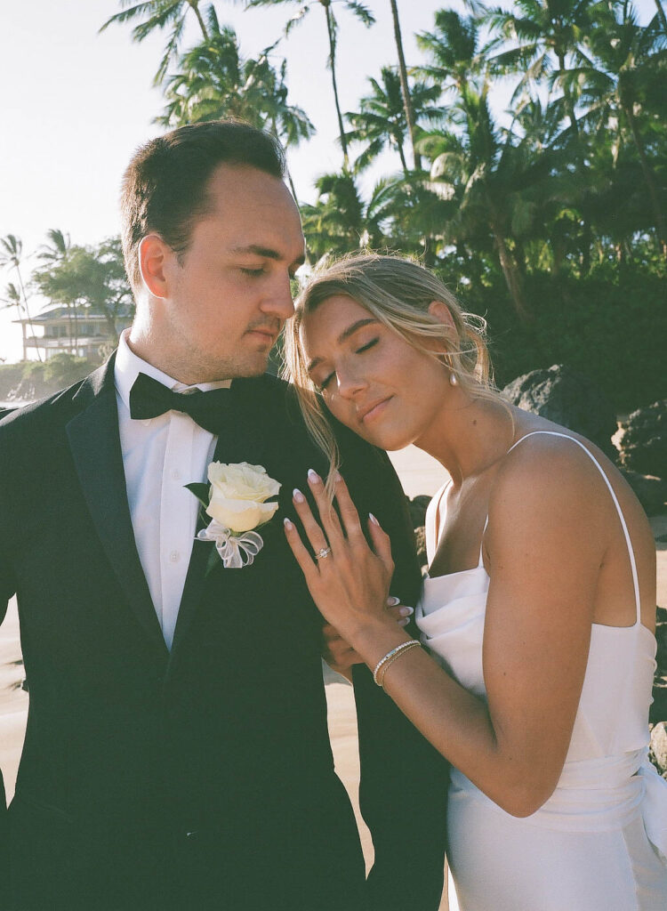 beach film wedding photos romantic and vintage