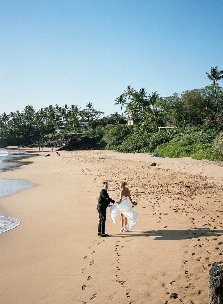 beach film wedding photos romantic and vintage