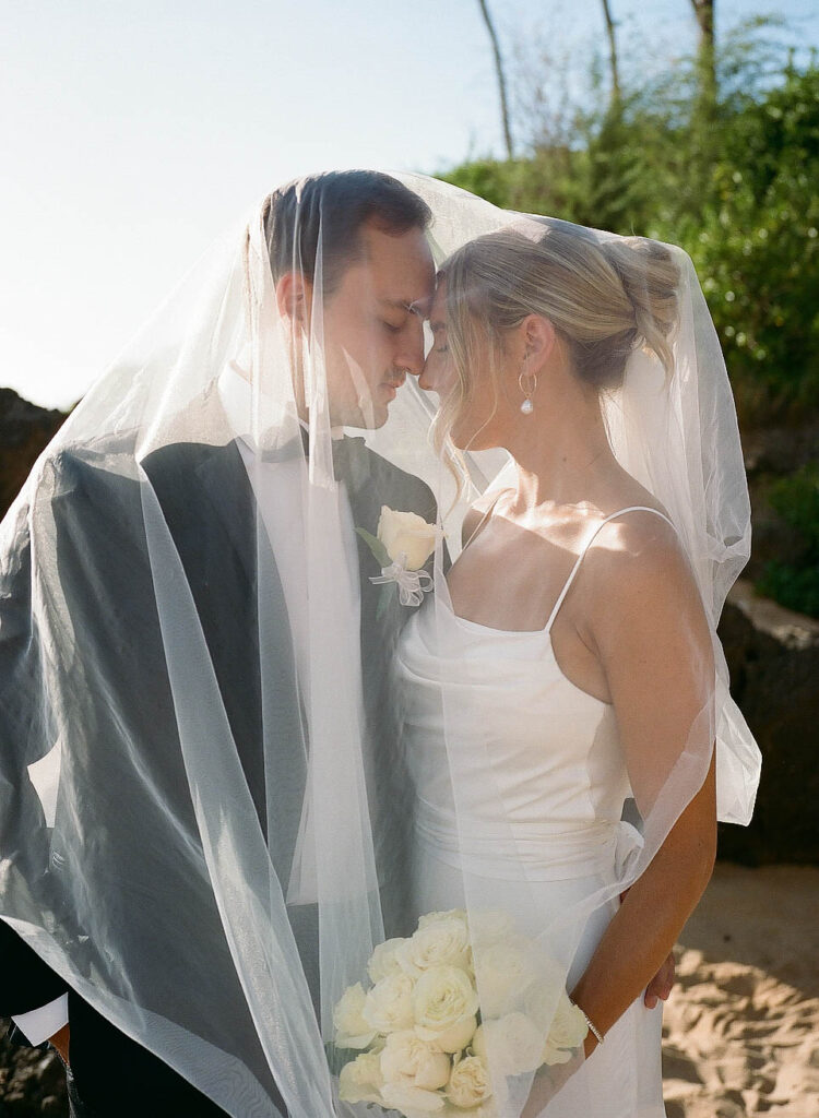 beach film wedding photos romantic and vintage