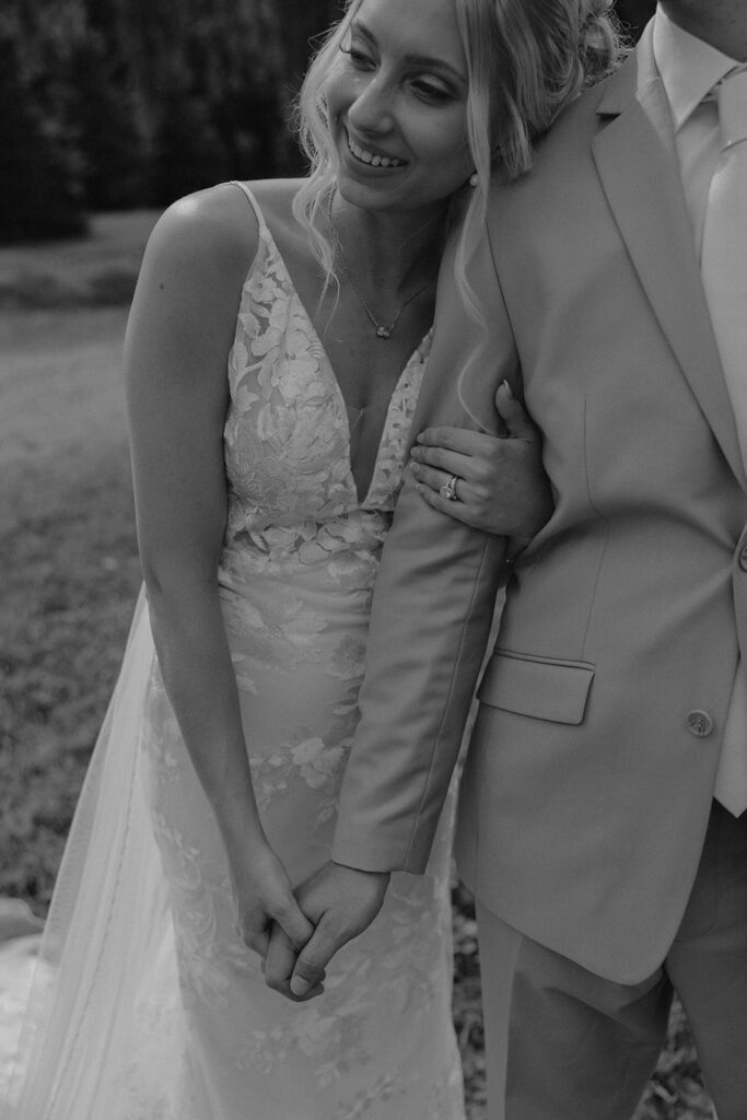 outdoor wedding portraits with the bride and groom in south dakota