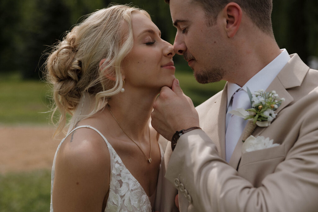 outdoor wedding portraits with the bride and groom in south dakota