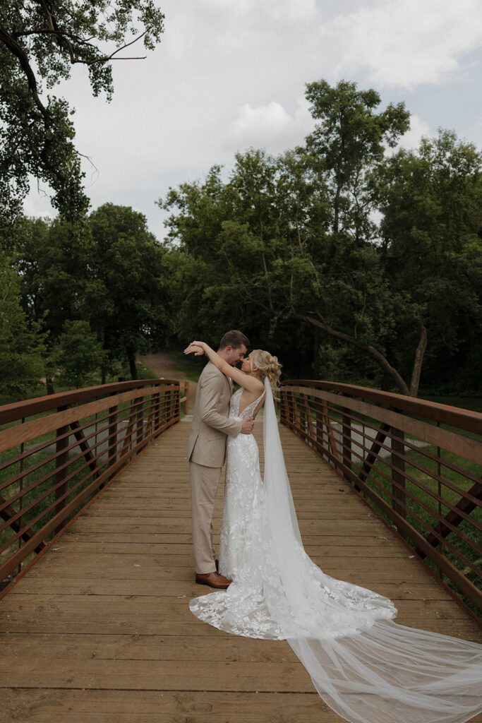 outdoor wedding portraits with the bride and groom in south dakota