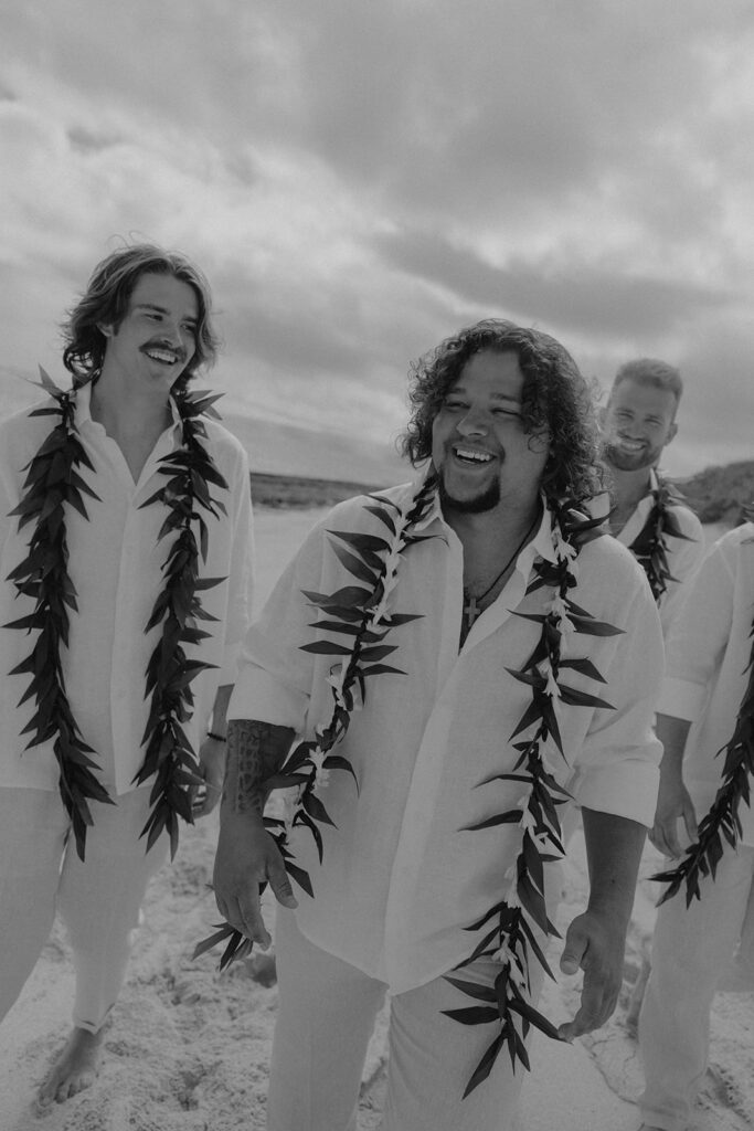 beach wedding groomsmen photos island wedding