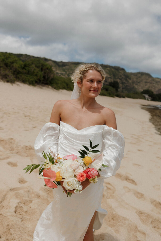 tropical beach bridals in hawaii on the beach