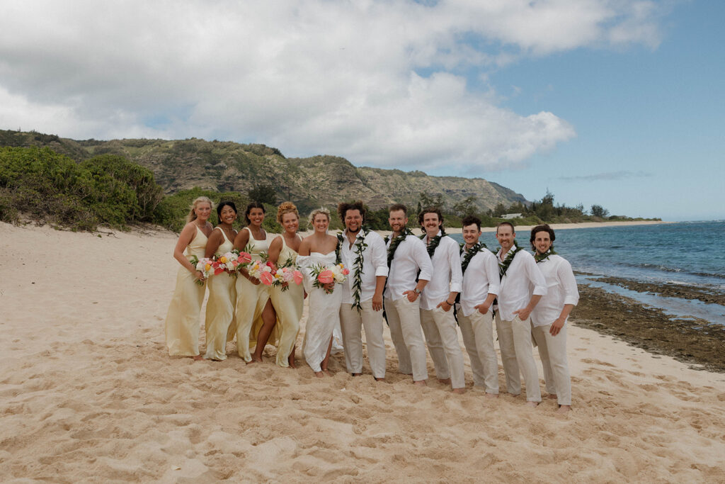 beach bridal party photos