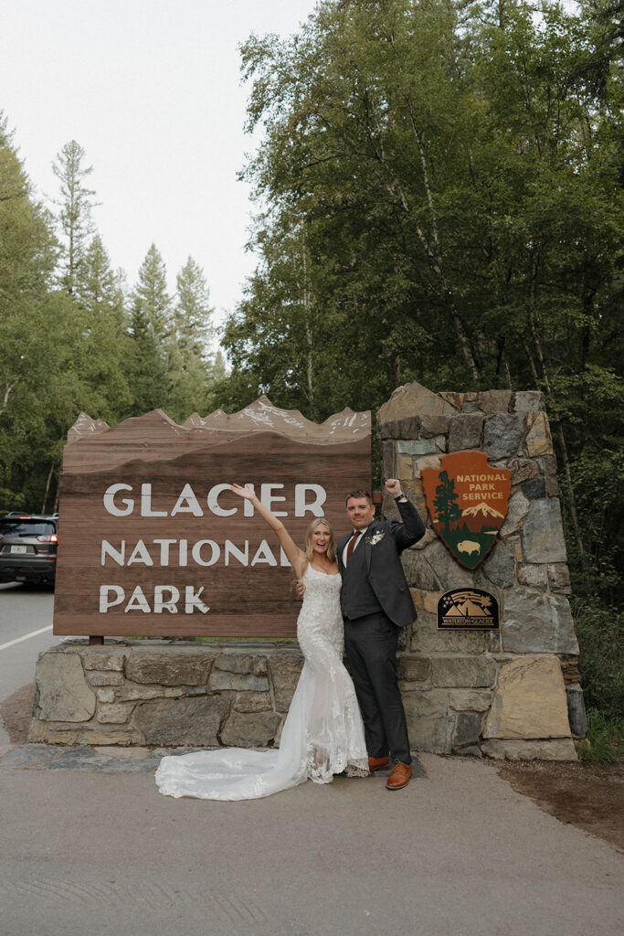 glacier national park bride and groom photos elopement in montana