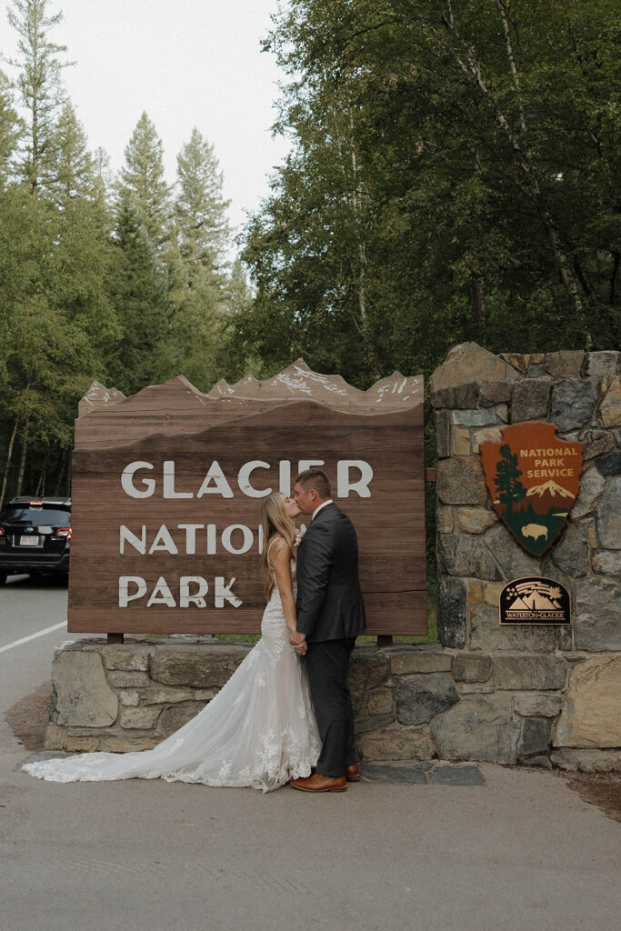 glacier national park bride and groom photos elopement in montana