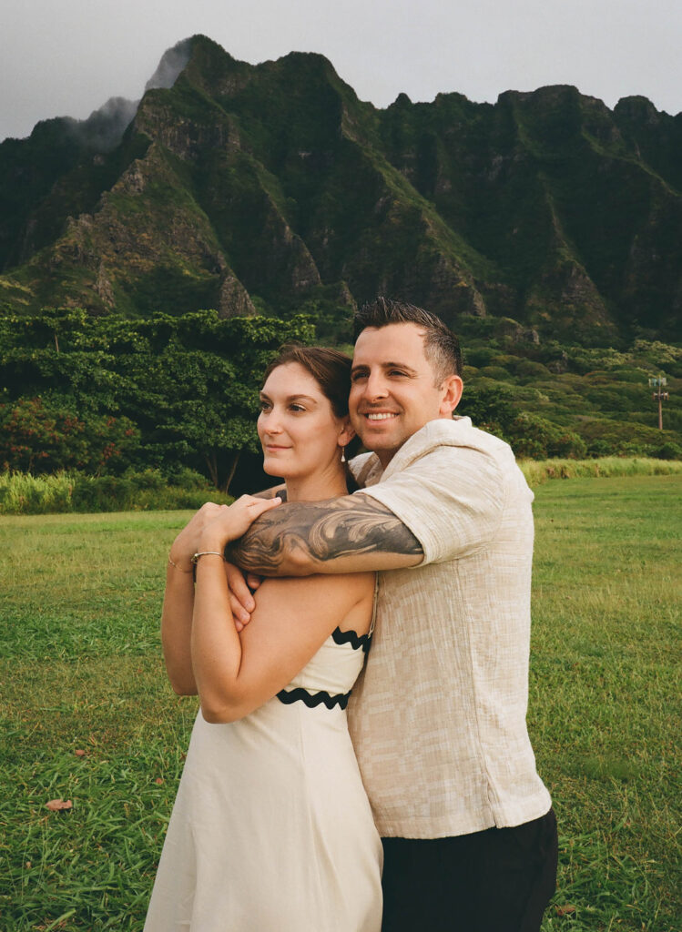 film photography for a couples session in Oahu Hawaii