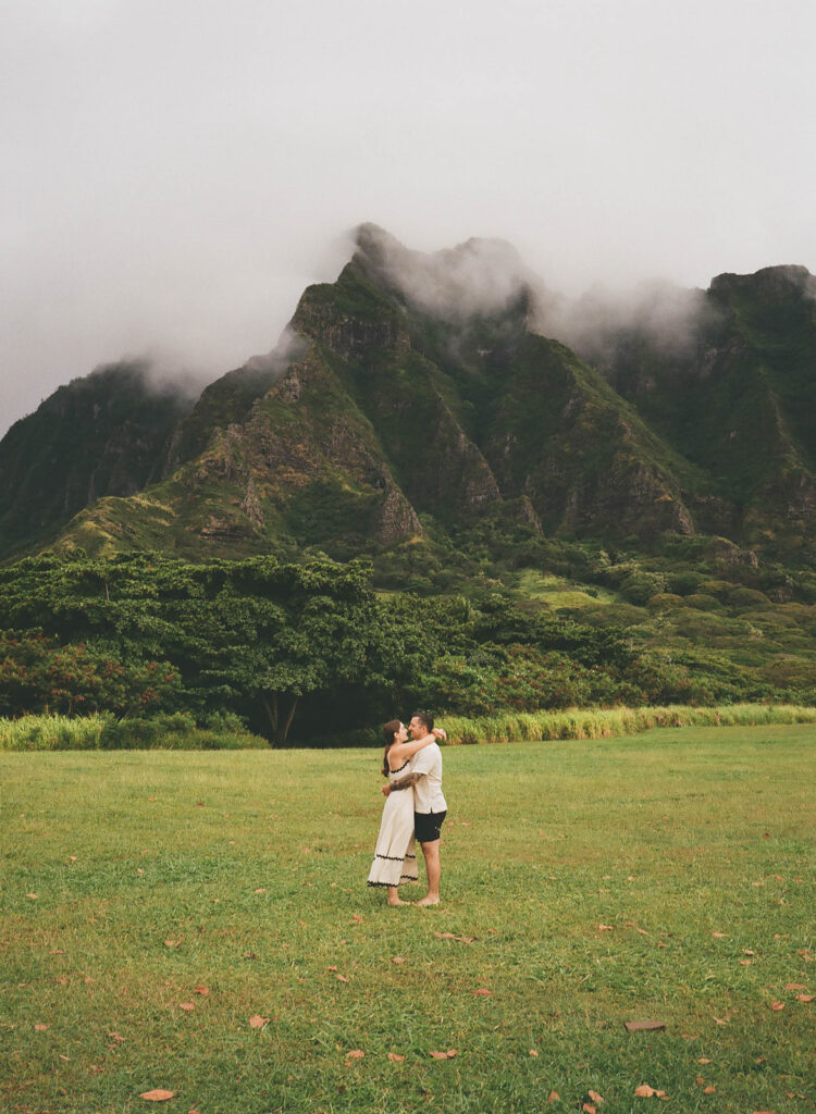 film photography for a couples session in Oahu Hawaii