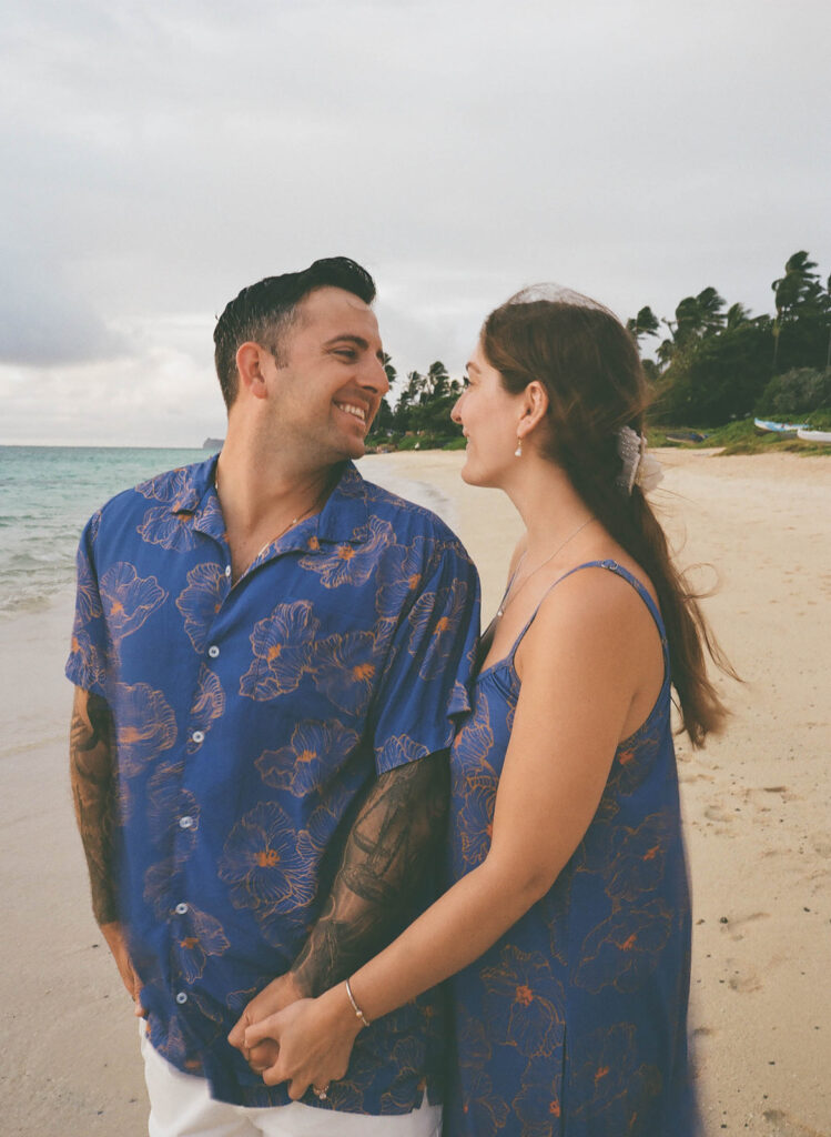 film photography for a couples session in Oahu Hawaii