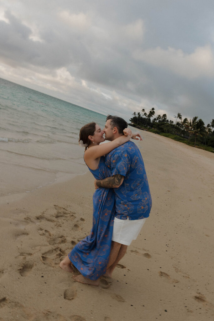 Kualoa Regional Park Couples Photoshoot with Mountains & Ocean Views