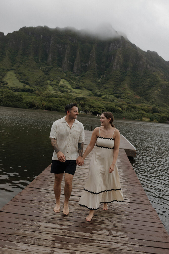 Kualoa Regional Park Couples Photoshoot with Mountains & Ocean Views