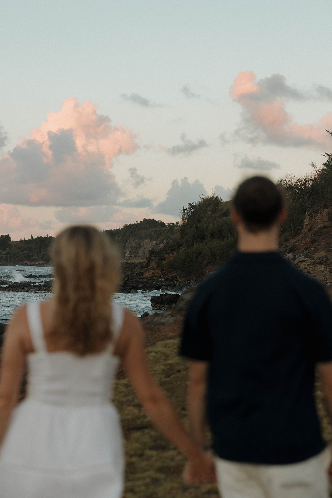 the view of the sea and sky through the couple during their Maui proposal photos